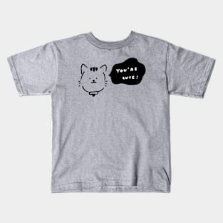 Cat says you're cute Kids T-Shirt